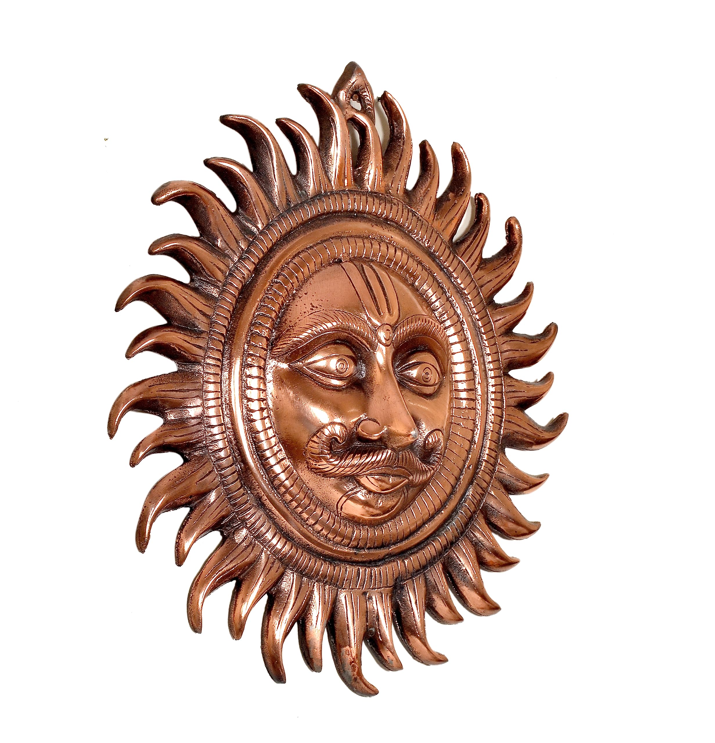 Aona Metal Sun Statue For Wall Hanging Home Decor | Height : 13.5 Inches (Large)